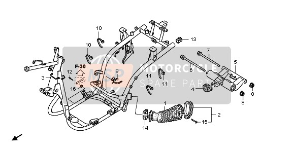 Honda NHX110WH 2010 Cuerpo del marco para un 2010 Honda NHX110WH